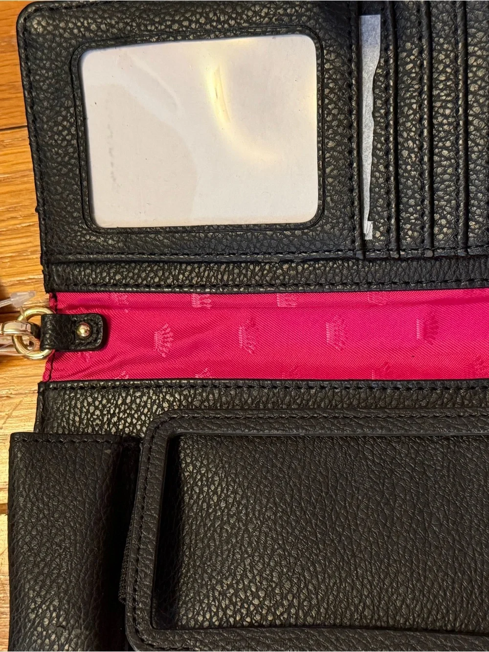 Juicy Couture Black Clutch Wristlet with Gold Chain & Charms